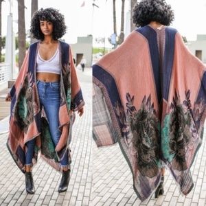 BE SEEN Rose mix Long kimono